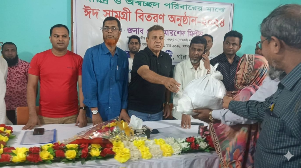 গাবতলীতে ফোকাস সোসাইটি কর্তৃক ১৫০ জন দরিদ্র ও অস্বচ্ছল পরিবারের মাঝে ঈদ সামগ্রী বিতরণ